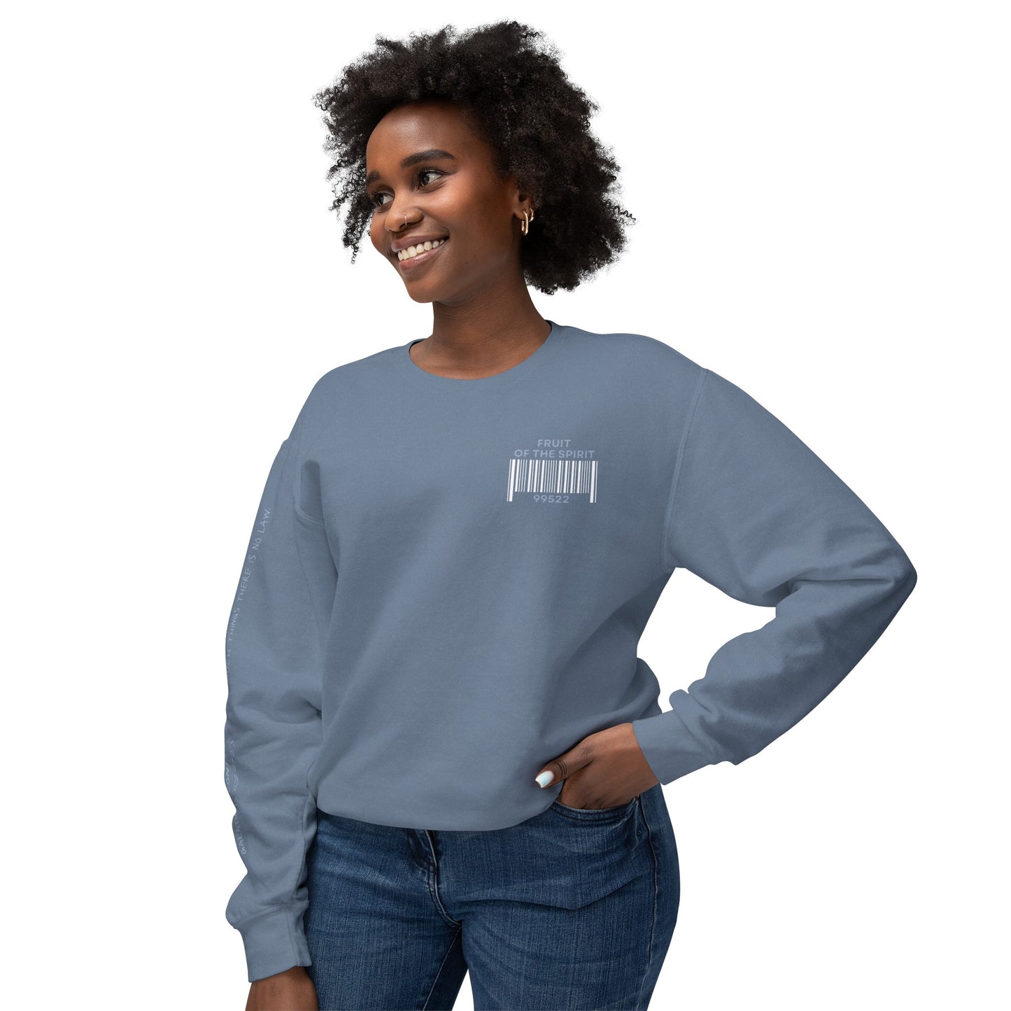 Fruit of the Spirit "Bar Code" Unisex Lightweight Crewneck Sweatshirt