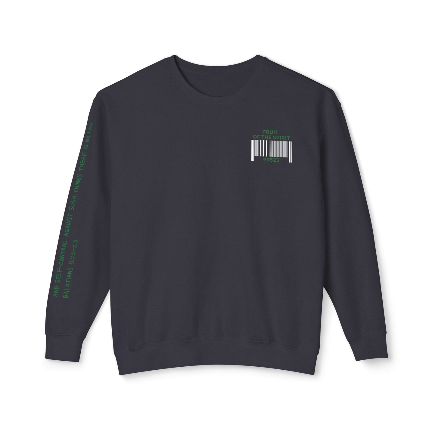 Fruit of the Spirit "Bar Code" Unisex Lightweight Crewneck Sweatshirt