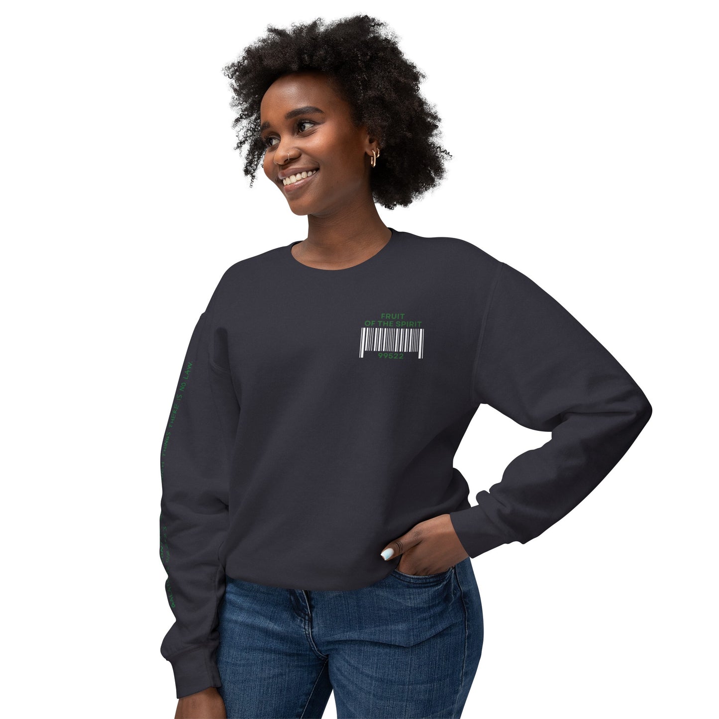 Fruit of the Spirit "Bar Code" Unisex Lightweight Crewneck Sweatshirt