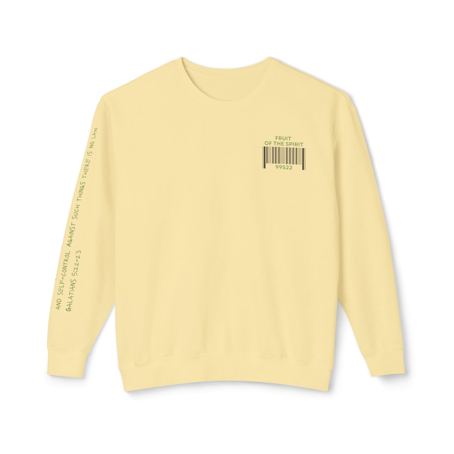 Fruit of the Spirit "Bar Code" Unisex Lightweight Crewneck Sweatshirt