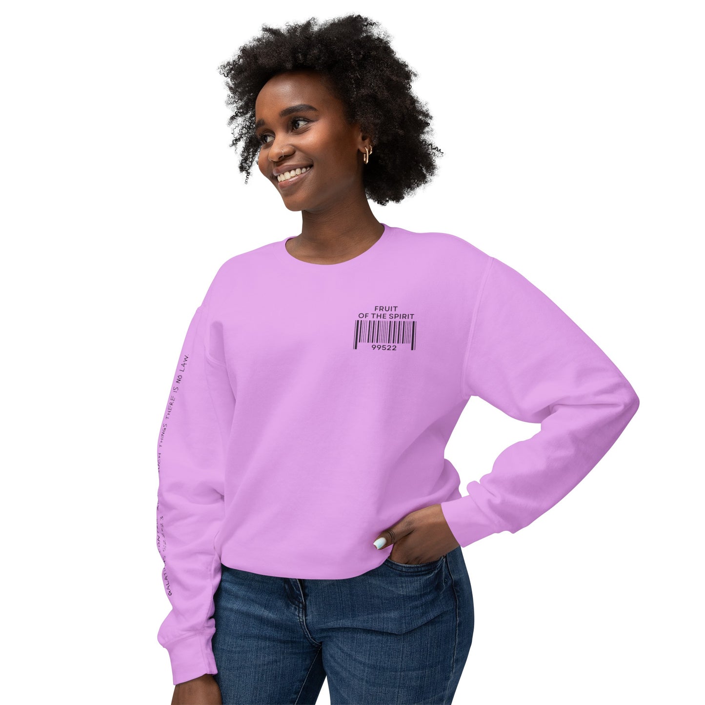 Fruit of the Spirit "Bar Code" Unisex Lightweight Crewneck Sweatshirt