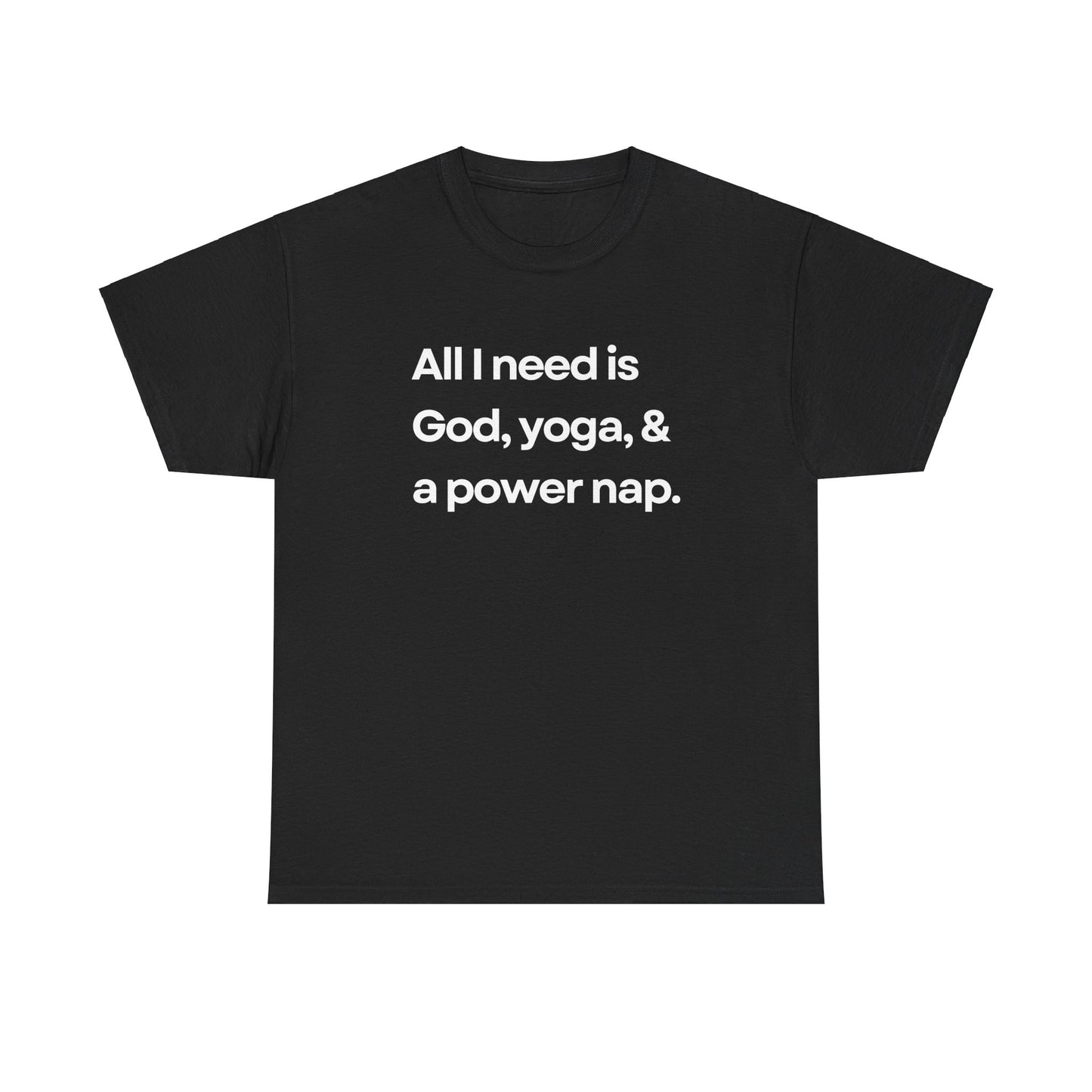 God, Yoga, and a Power Nap tee