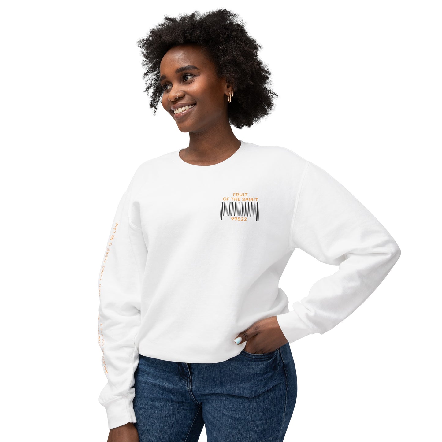 Fruit of the Spirit "Bar Code" Unisex Lightweight Crewneck Sweatshirt