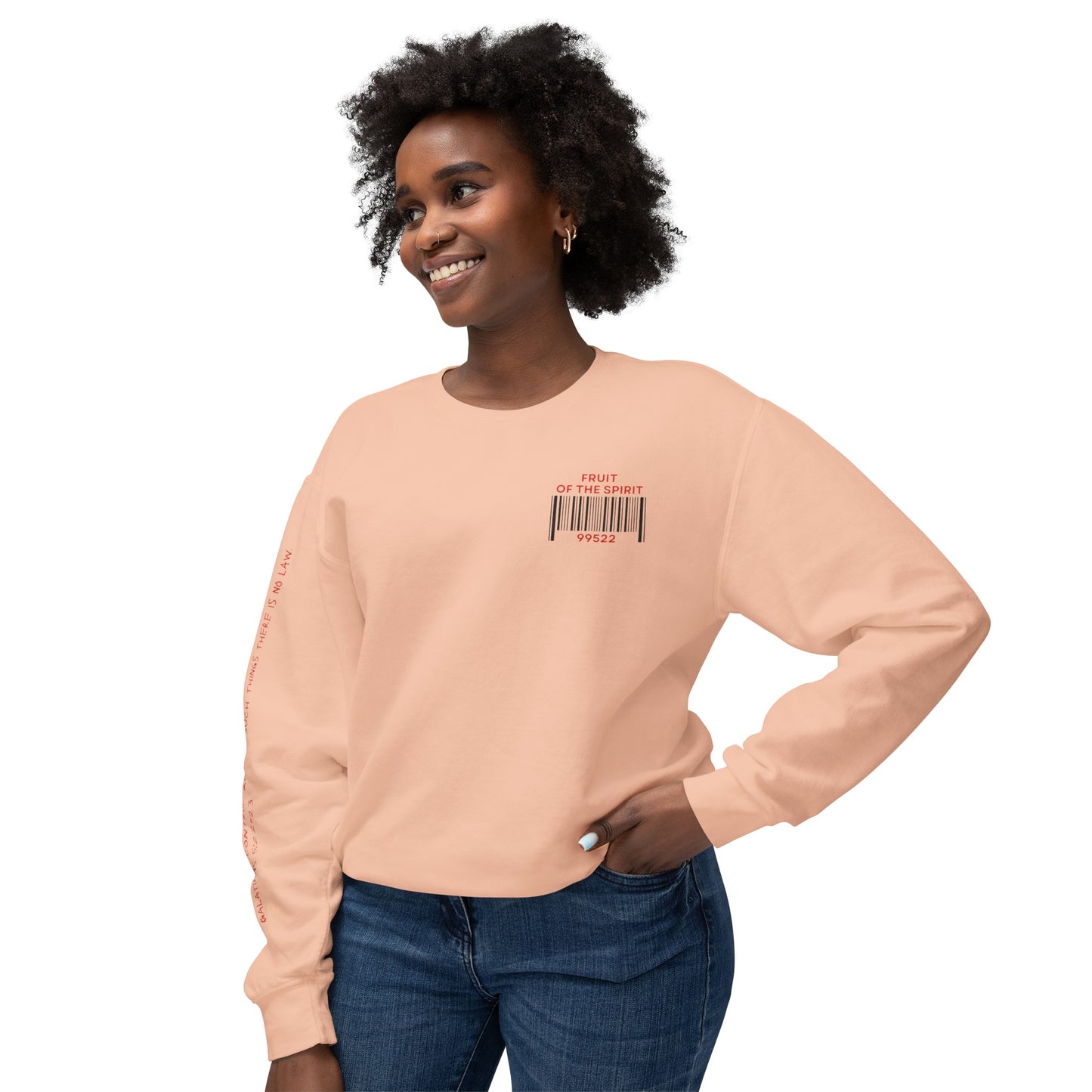 Fruit of the Spirit "Bar Code" Unisex Lightweight Crewneck Sweatshirt